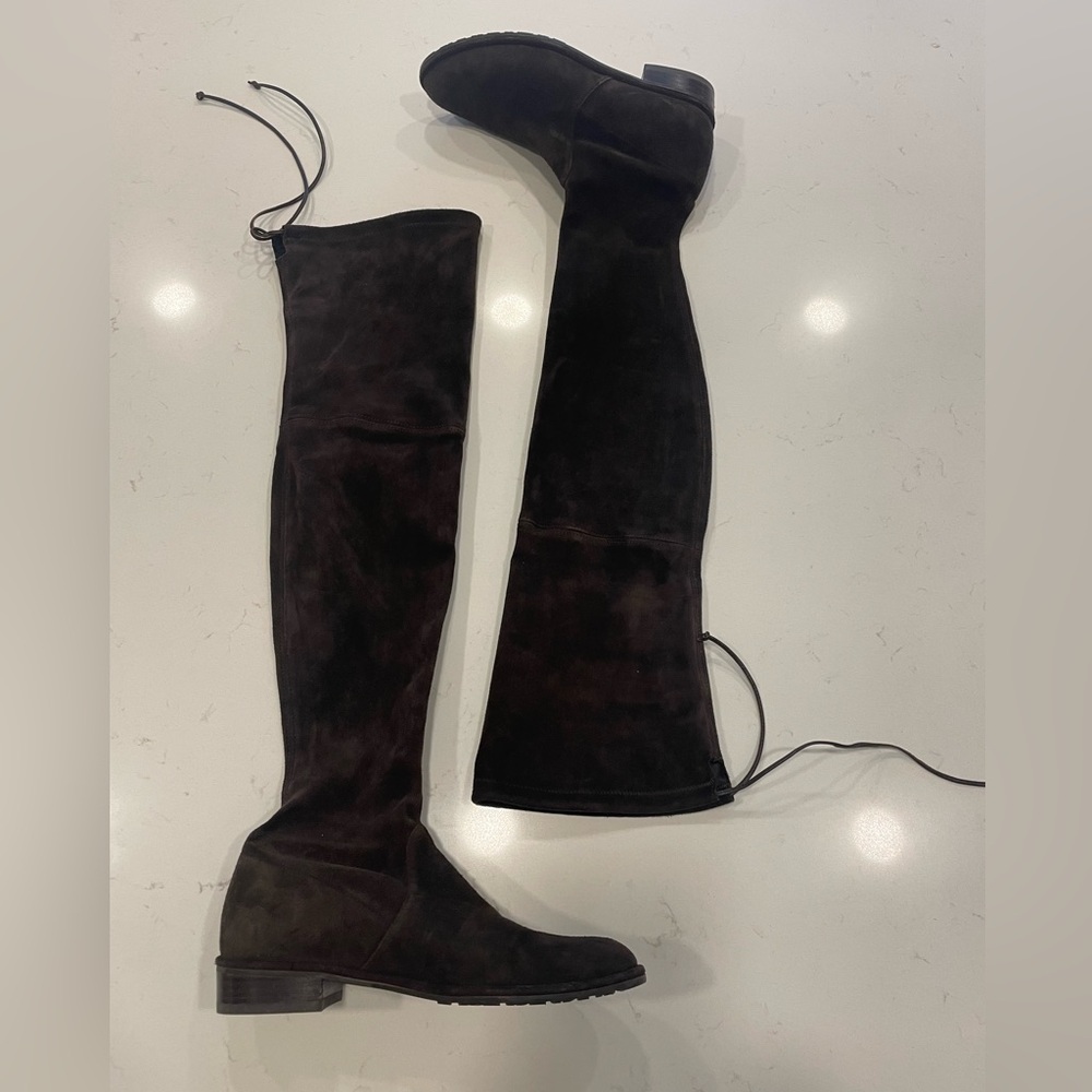 STUART WEITZMAN over the knee suede boots.